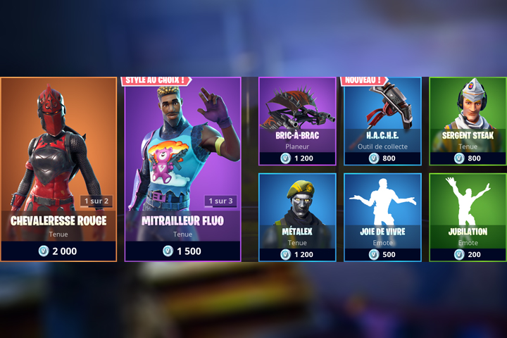 Boutique Fortnite 20 novembre